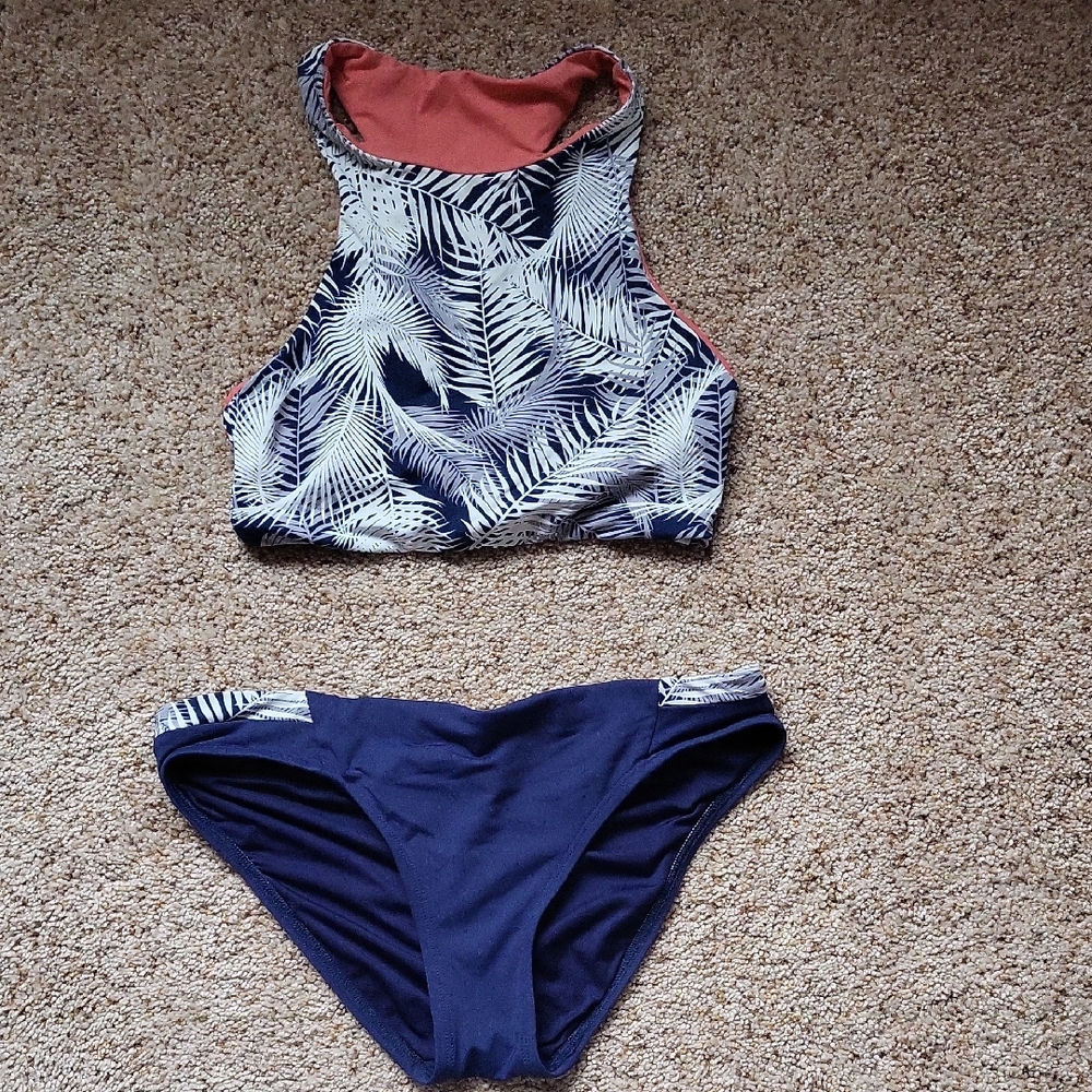 Small Palm Print Women's Swim Suit